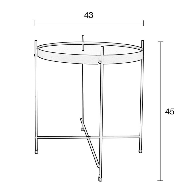 Petite table d'appoint ronde noire plateau en verre - Cupid 