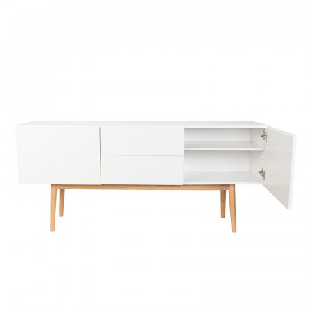 Buffet blanc laqué style scandinave 2 portes et 2 tiroirs - High 