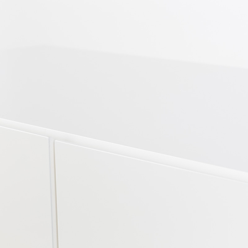 Buffet blanc laqué style scandinave 2 portes et 2 tiroirs - High 