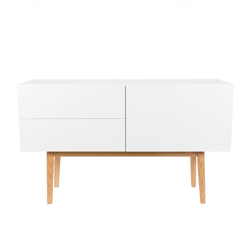 Buffet laqué blanc scandinave 120cm High Zuiver