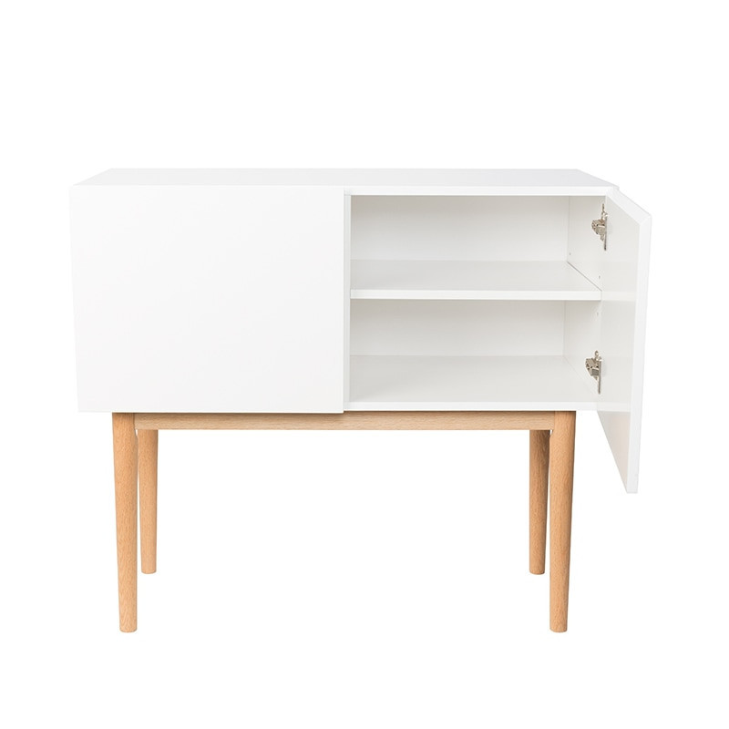 Petit buffet scandinave laqué blanc 2 portes - High 