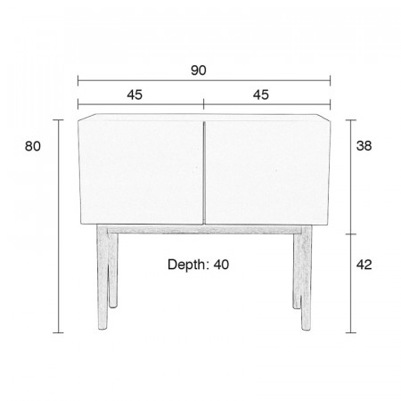 Petit buffet scandinave laqué blanc 2 portes - High 