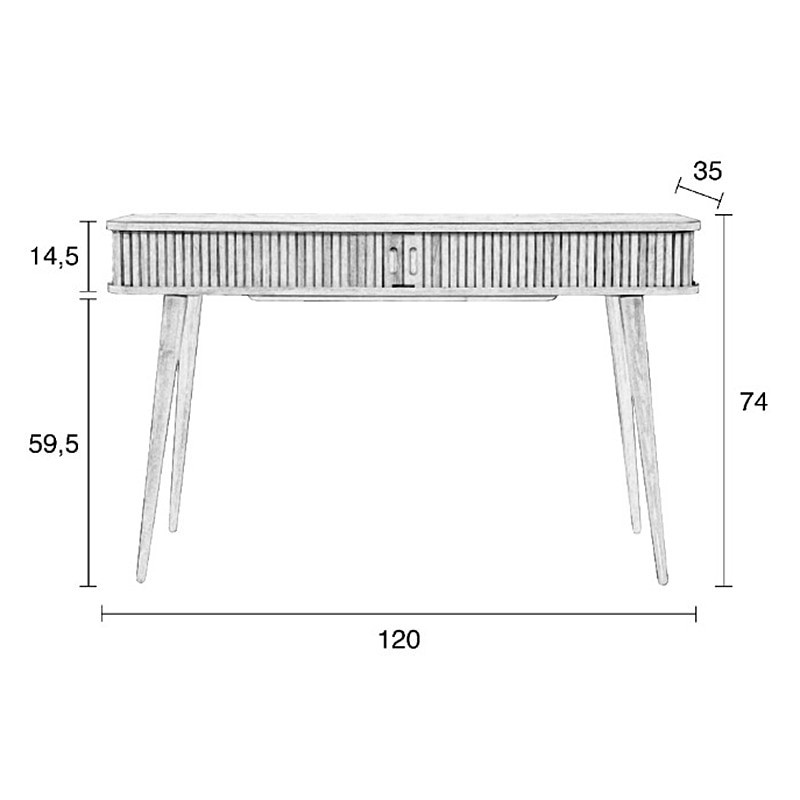 Bureau console en bois design avec rangement - Barbier 