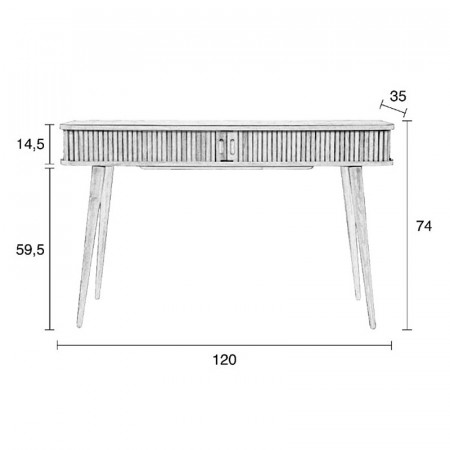 Bureau console en bois design avec rangement - Barbier 