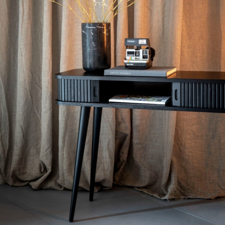 Console noire design en bois avec rangement Barbier Zuiver