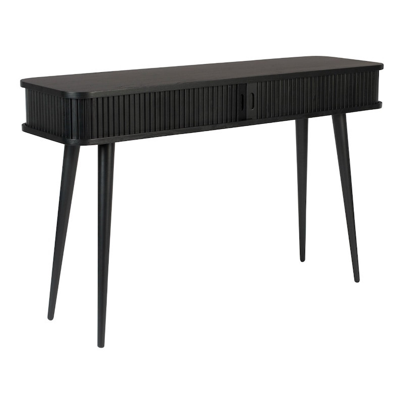 Console meuble design noir en bois avec rangement - Barbier 