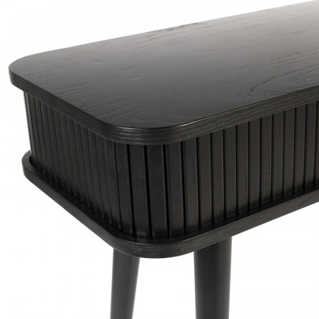 Console meuble design noir en bois avec rangement - Barbier 