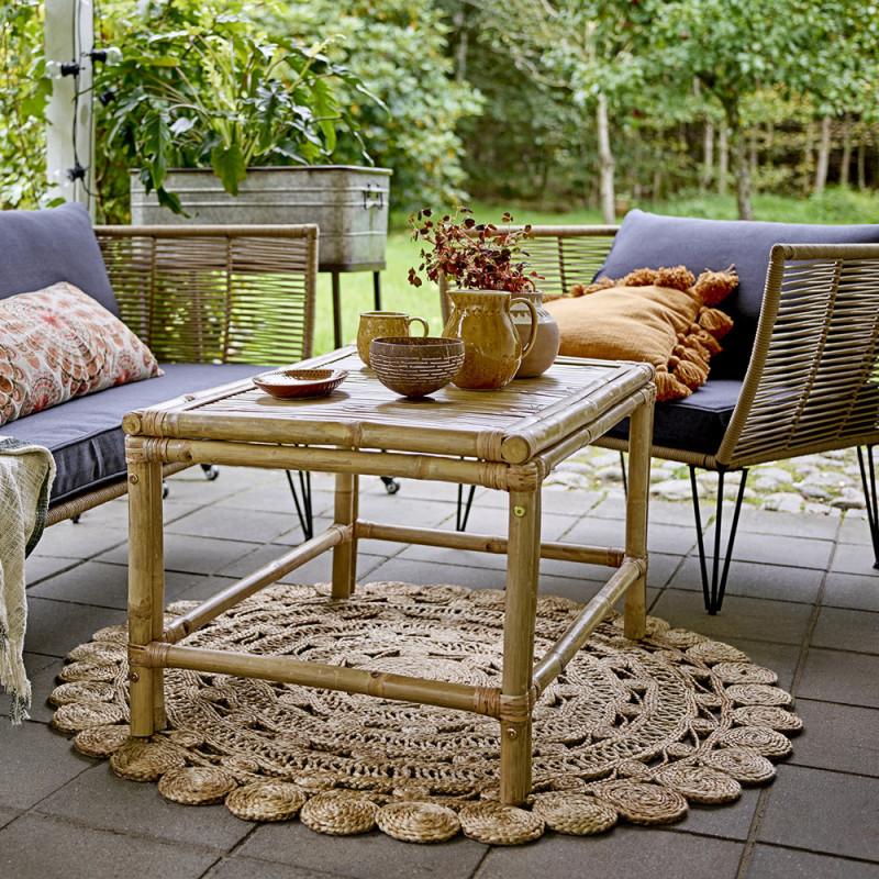 Table basse jardin bois naturel de bambou - Sunri