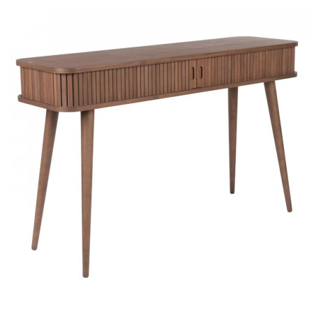 Console meuble avec rangement design placage noyer - Barbier 