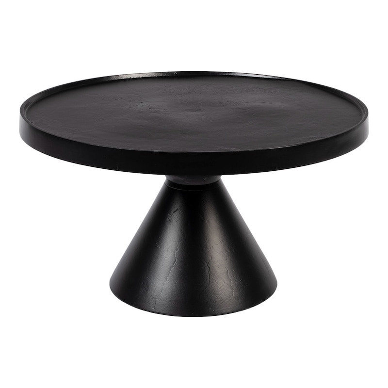 Table basse ronde noire en fonte d'aluminium Floss Zuiver