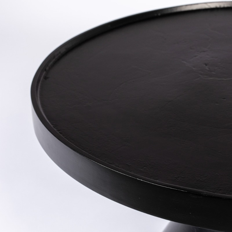 Petite table basse ronde noire en fonte d'aluminium - Floss 