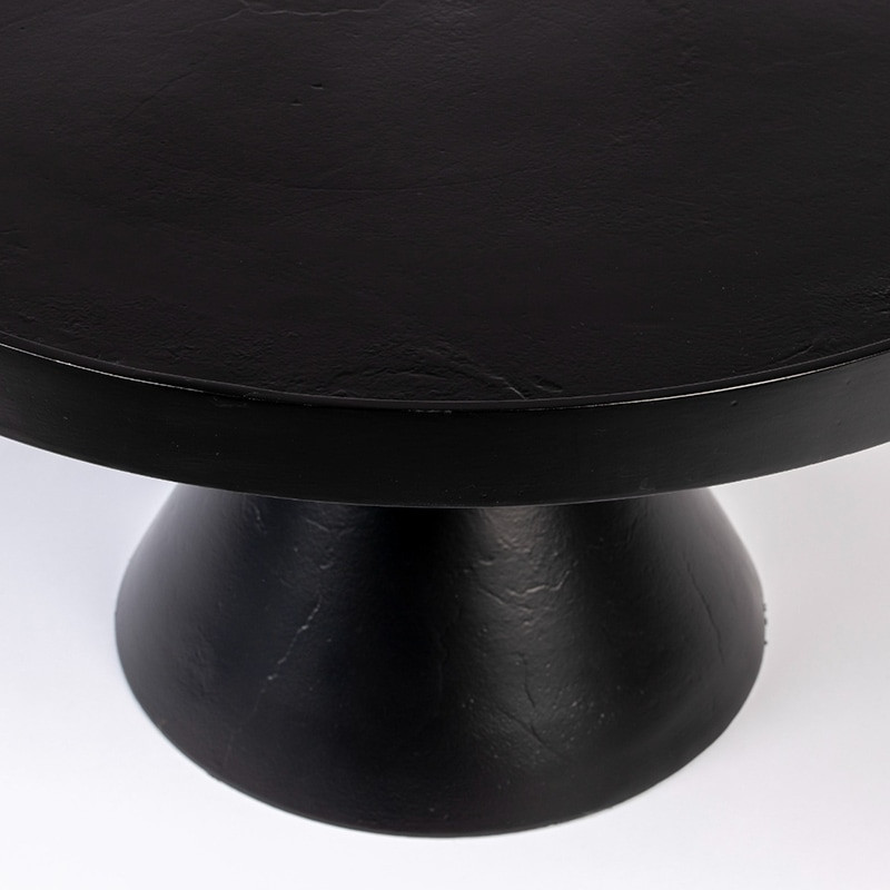 Petite table basse ronde noire en fonte d'aluminium - Floss 