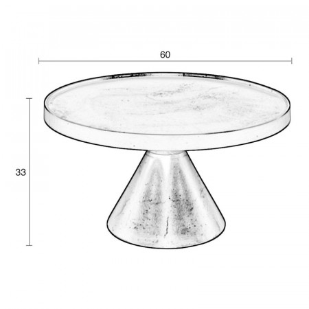 Petite table basse ronde noire en fonte d'aluminium - Floss 