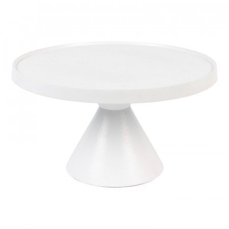 Table basse blanche ronde en fonte d'aluminium Floss Zuiver