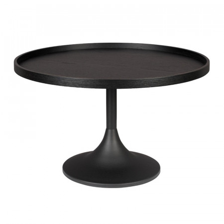 Table basse noire ronde en bois Jason Zuiver