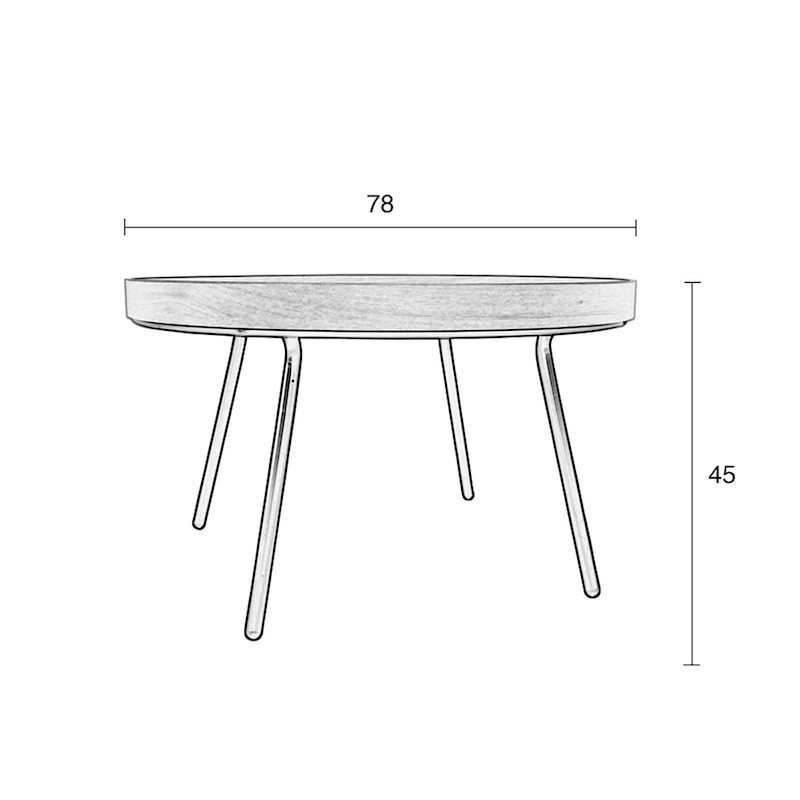 Table basse ronde plateau bois à rebord - Oak 