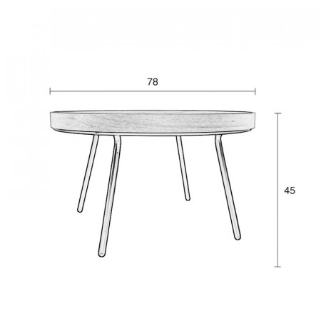 Table basse ronde plateau bois à rebord - Oak 