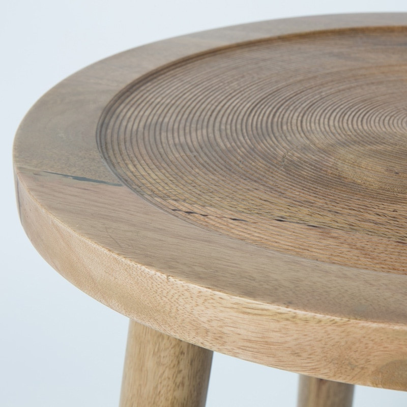 Table basse ronde en bois clair - Dendron 