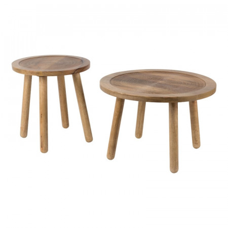 Table basse ronde en bois clair - Dendron 