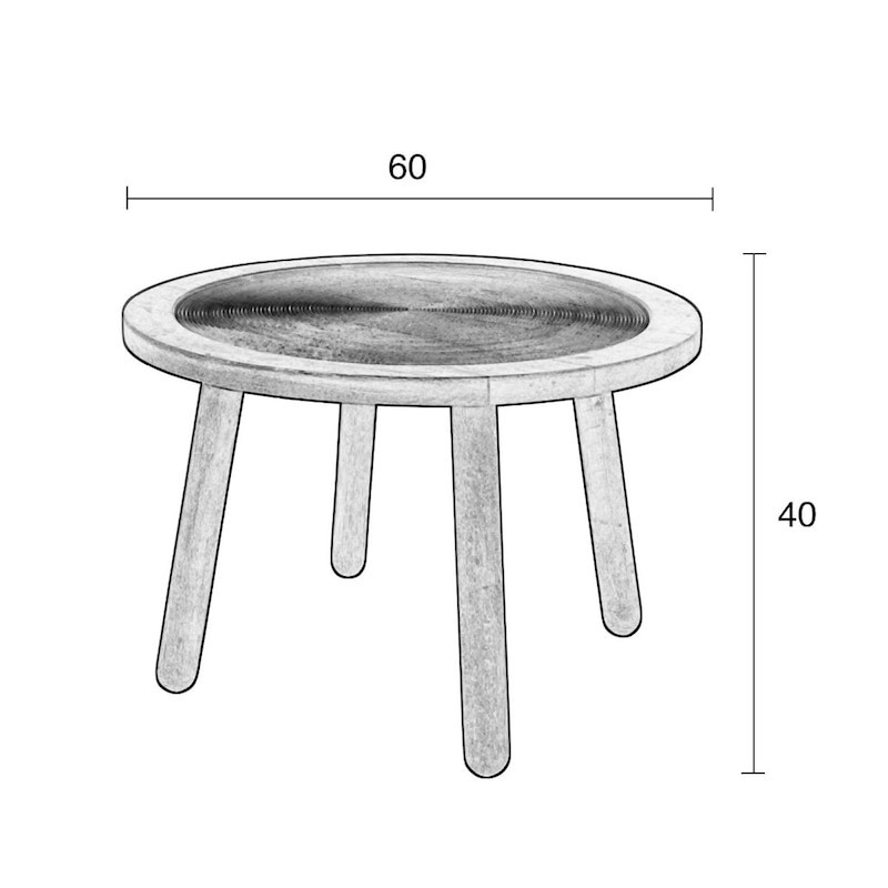 Table basse ronde en bois clair - Dendron 