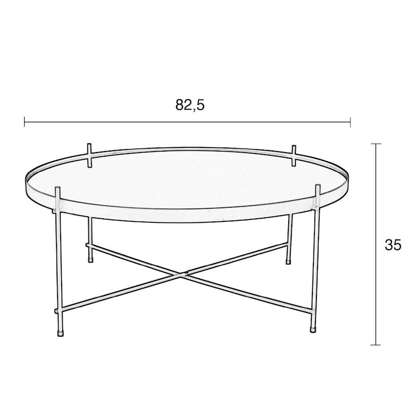 Table basse noire ronde plateau en verre - Cupid 