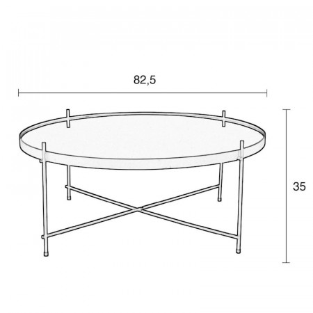 Table basse noire ronde plateau en verre - Cupid 