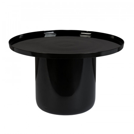 Table basse noir laqué design ronde Shiny Bomb Zuiver
