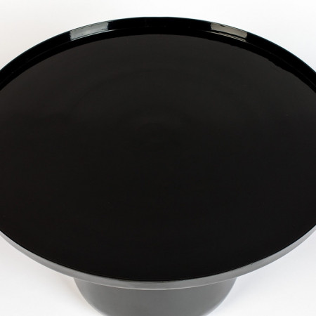 Table basse ronde noir laqué design - Shiny Bomb 