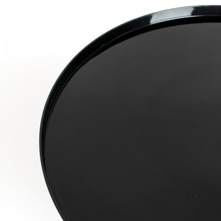 Table basse ronde noir laqué design - Shiny Bomb 