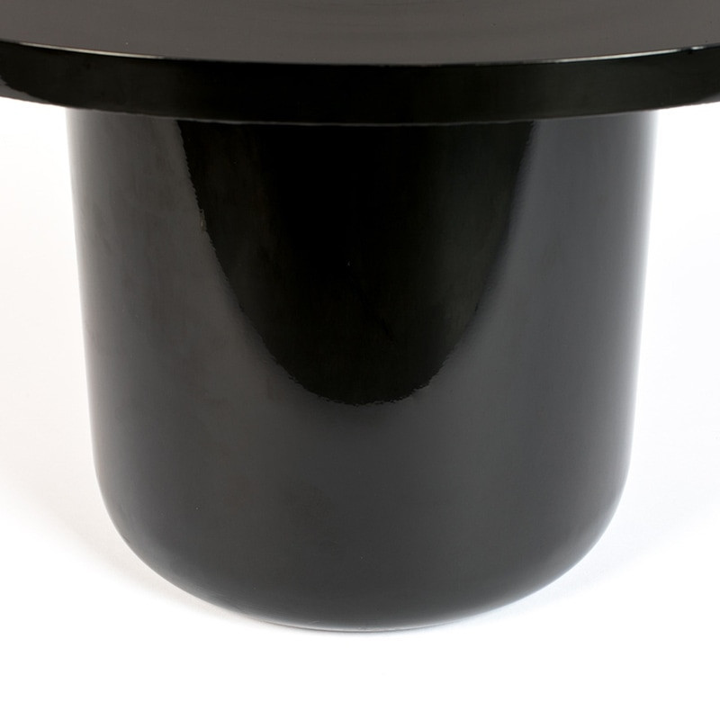 Table basse ronde noir laqué design - Shiny Bomb 