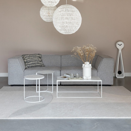 Tapis de salon gris clair design motifs arrondis - Dream 