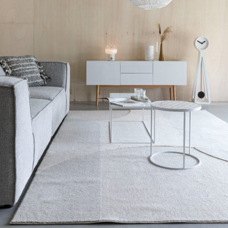 Tapis de salon gris clair design motifs arrondis - Dream 