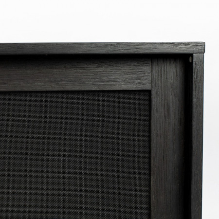 Meuble TV noir design en placage chêne - Hardy 