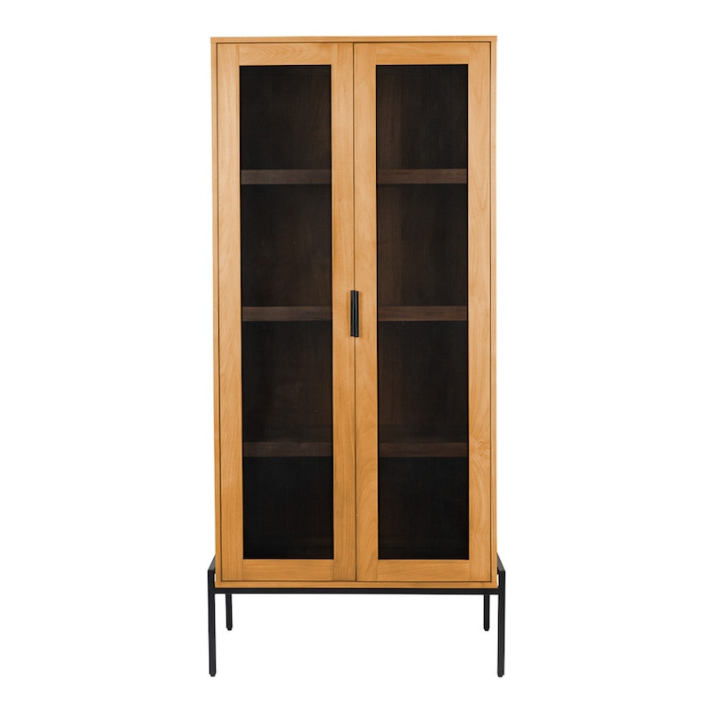 Meuble vitrine design en bois et métal noir - Hardy Référence : CD_Vt56A-02