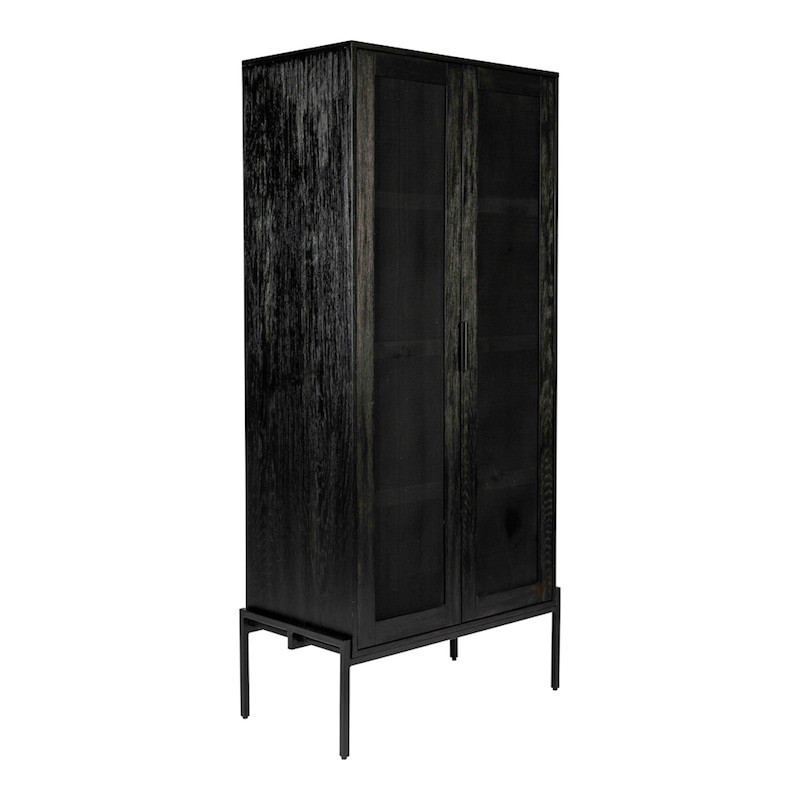 Meuble vitrine noir design en bois et métal Hardy Zuiver