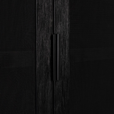 Meuble vitrine design noir en bois et métal - Hardy 