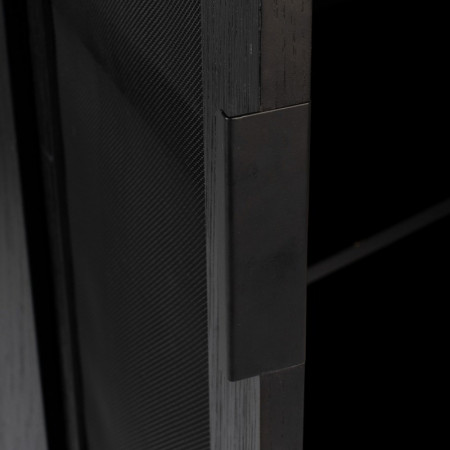 Meuble vitrine design noir en bois et métal - Hardy 
