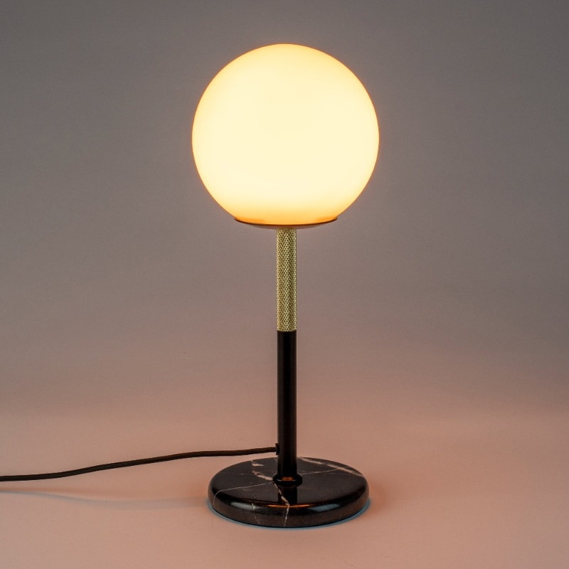 Lampe de bureau vintage doré et marbre noir sur CDC Design