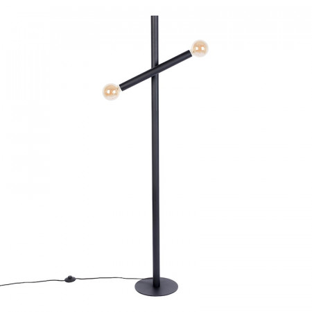 Lampadaire design salon métal noir 2 ampoules - Hawk 