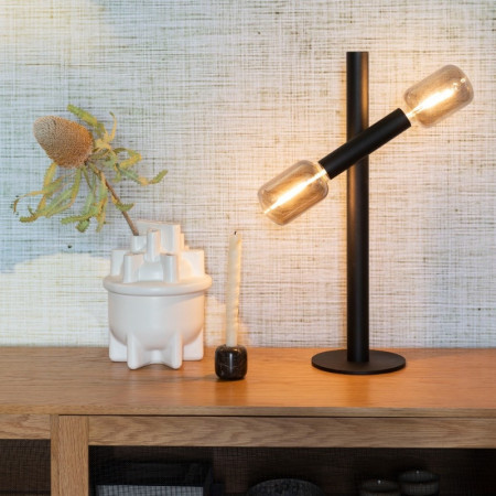 Lampe noire design 2 ampoules Hawk Zuiver