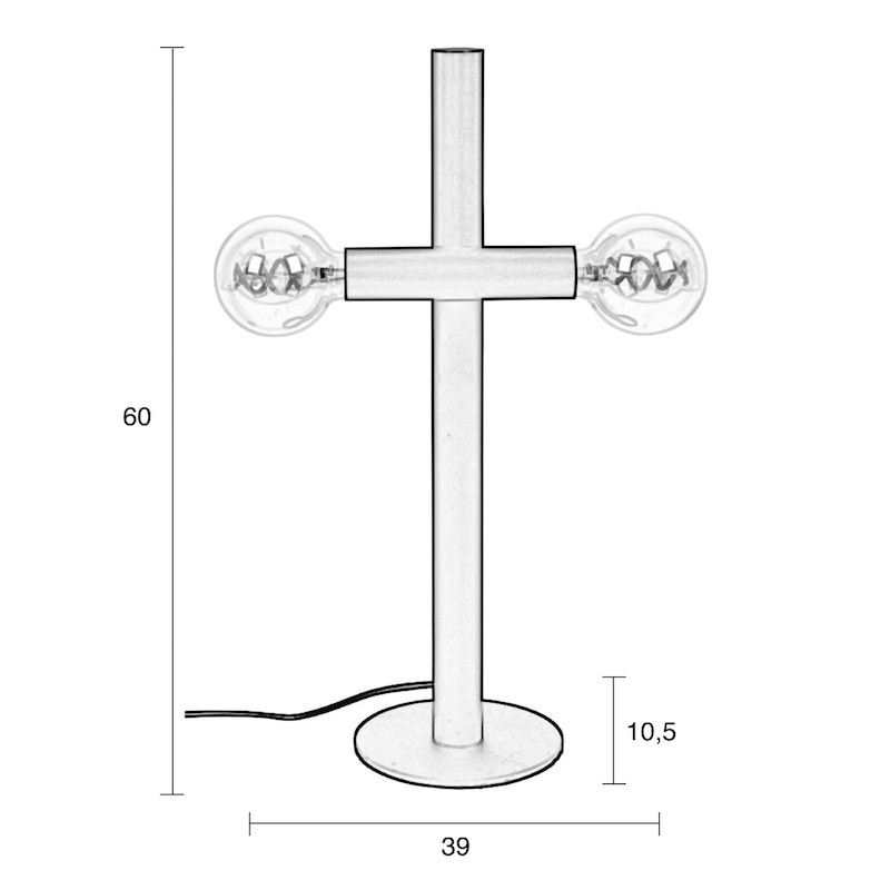 Lampe noire design 2 ampoules - Hawk 