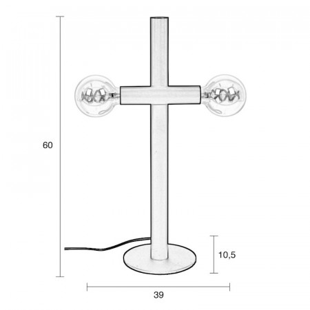 Lampe noire design 2 ampoules - Hawk 