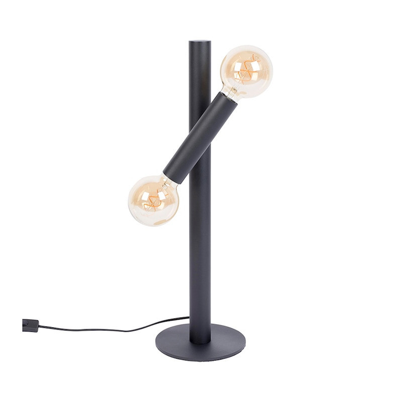 Lampe noire design 2 ampoules - Hawk 