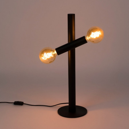 Lampe noire design 2 ampoules - Hawk 