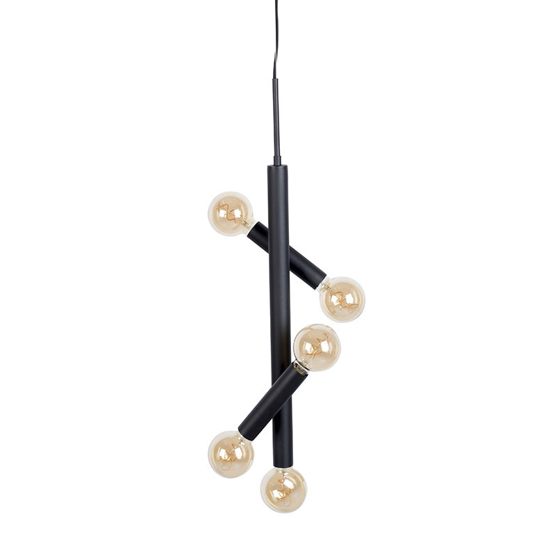 Lustre design noir 5 ampoules Hawk Zuiver