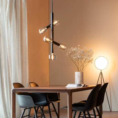 Lustre design métal noir 5 ampoules - Hawk 