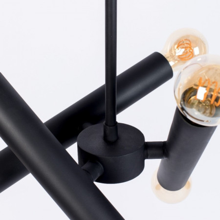 Lustre design métal noir 6 ampoules - Hawk 