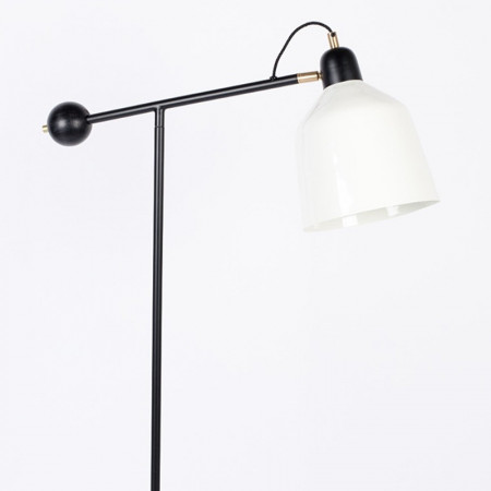Lampadaire design articulé blanc et métal noir - Skala 