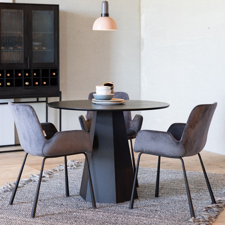 Table ronde noire design 100cm Zuiver - Pilar 