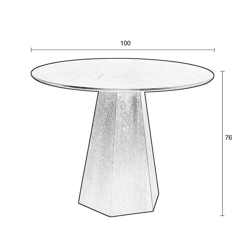 Table ronde noire design 100cm Zuiver - Pilar 